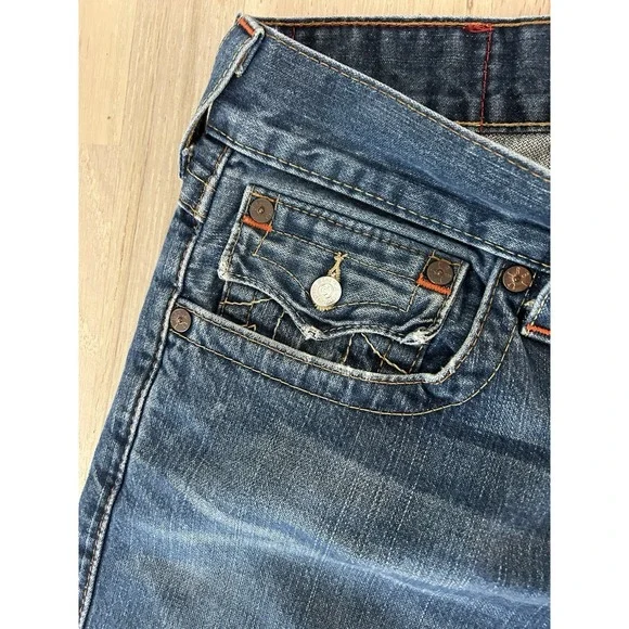 TRUE RELIGION Billy Medium Wash Cotton Bootcut Jeans Sz 31 Made in USA - Picture 5 of 9